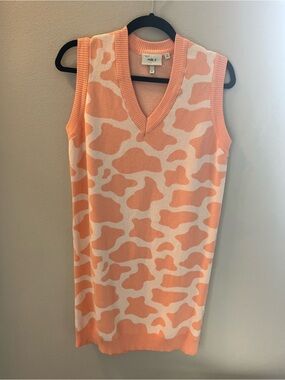 Milk It Knit Vest Peach and Cream Cow Print 6